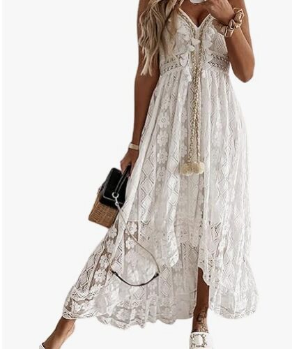 Lace-Up Maxi Dress