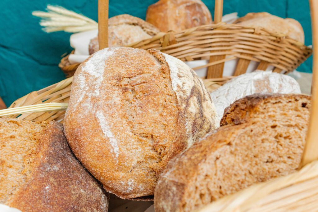 A basket of bread.