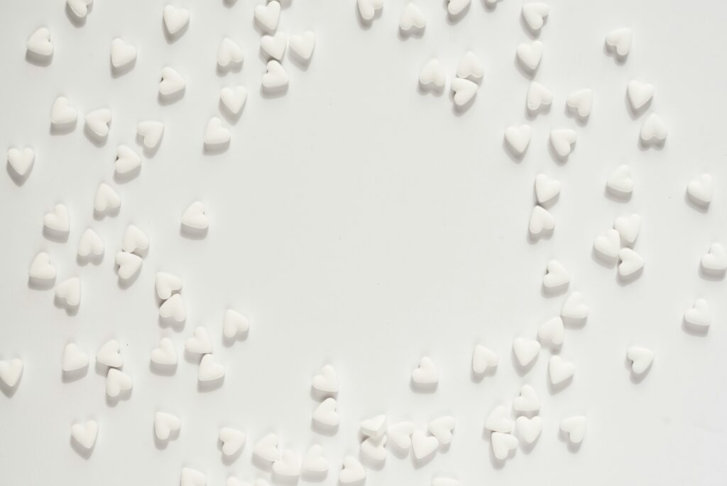 Heart-shaped mints.