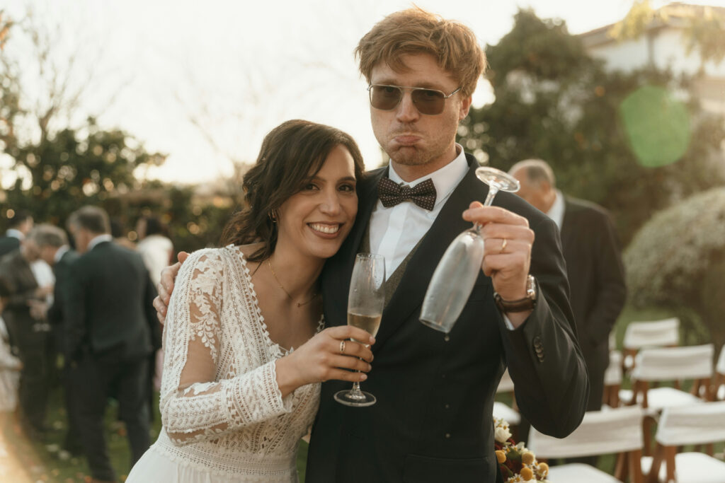If your outfit is chic, elegant, sophisticated and luxurious, it will be perfect for a black tie optional wedding.
