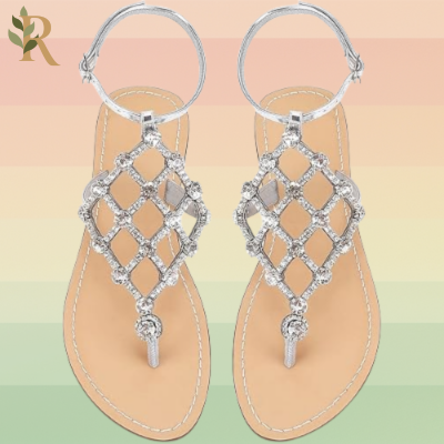 Rhinestone T-Strap Sandal Flats