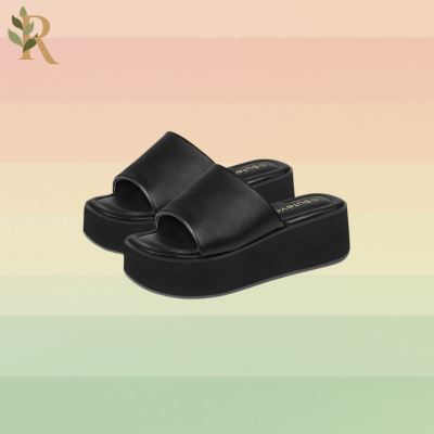 black platform sandals