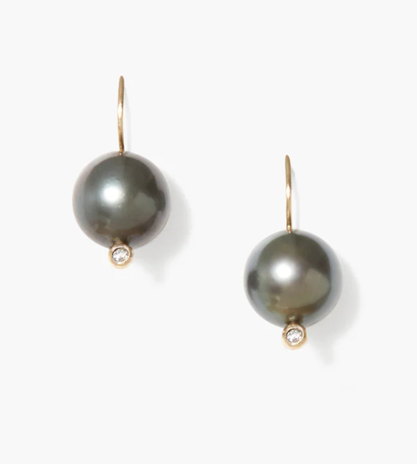 Black pearl earrings.