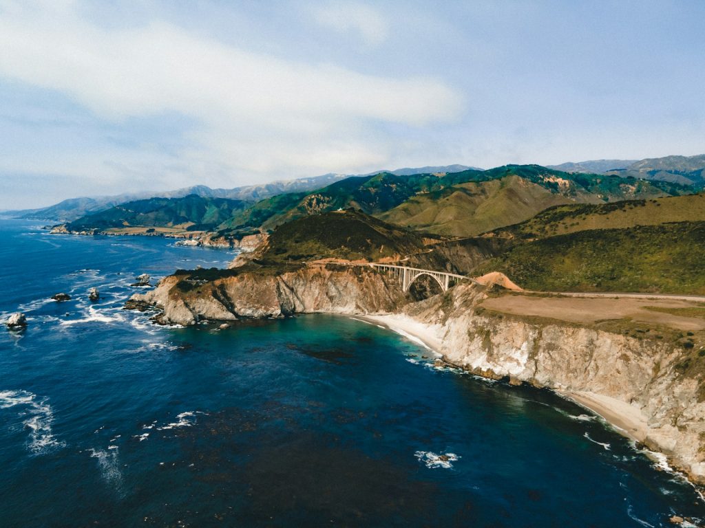 A view of the coastline in Big Sur.