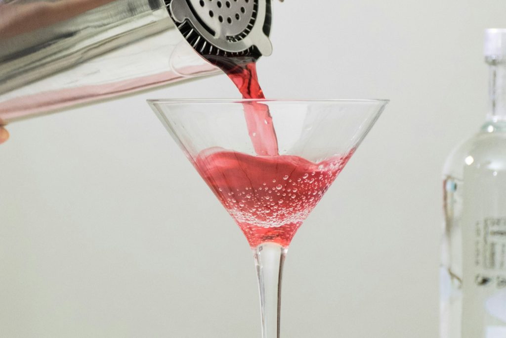 A pink cocktail.