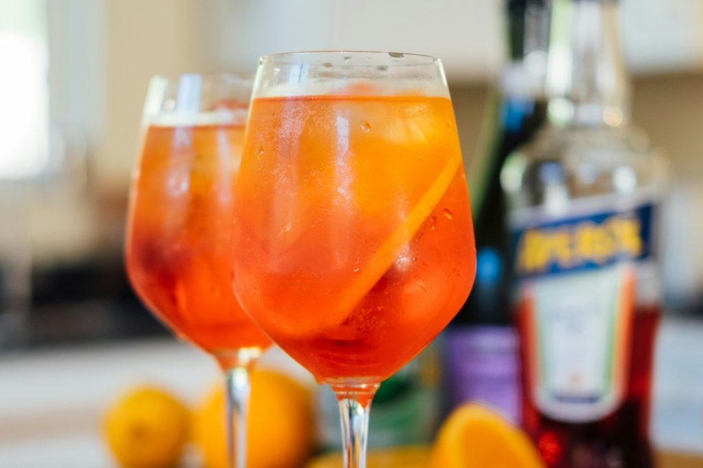 Aperol spritz cocktails.