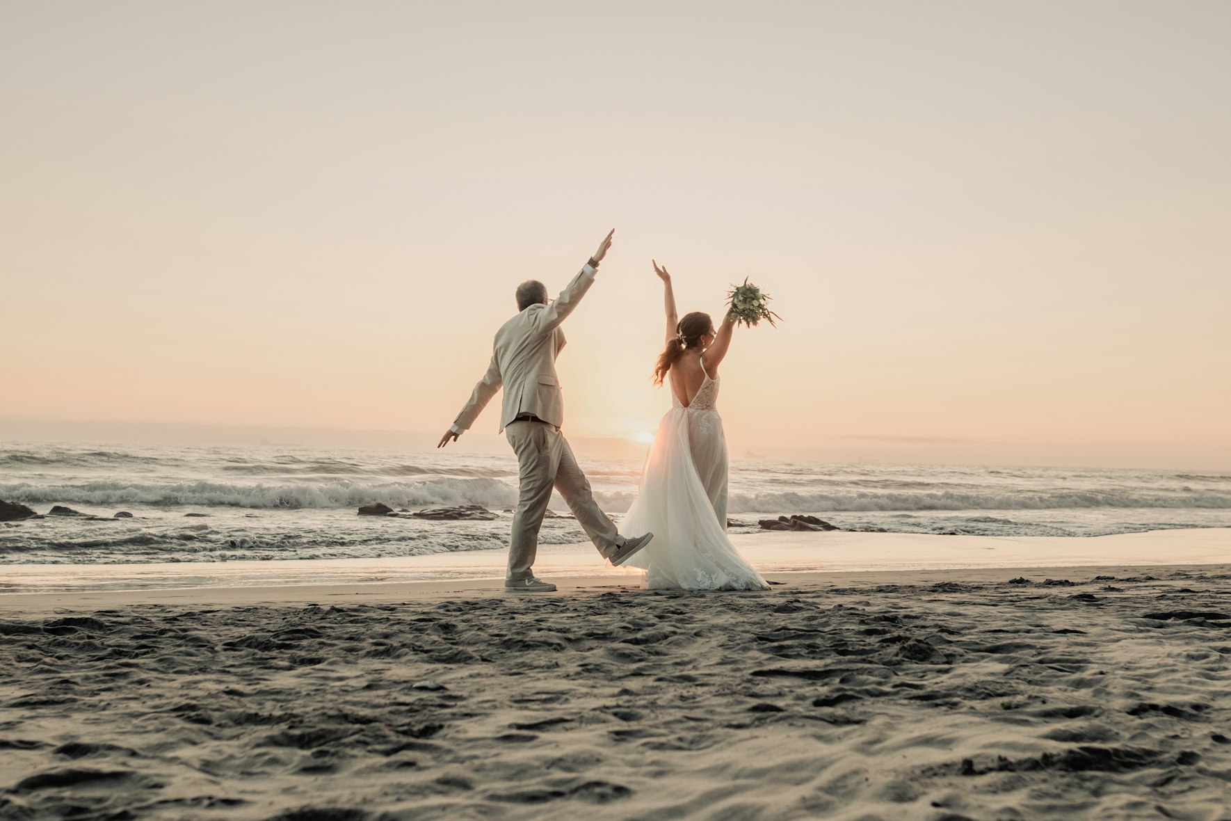 married couple at the beach