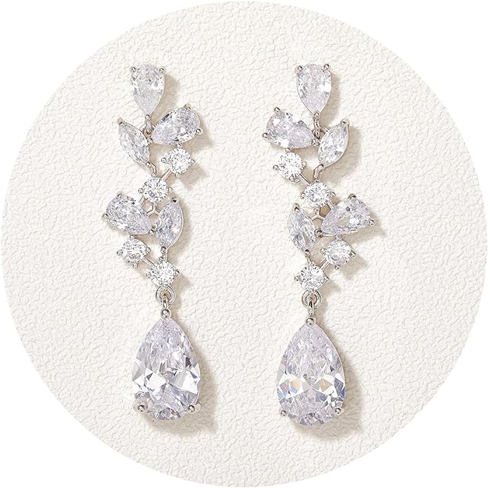 Diamond teardrop earrings.