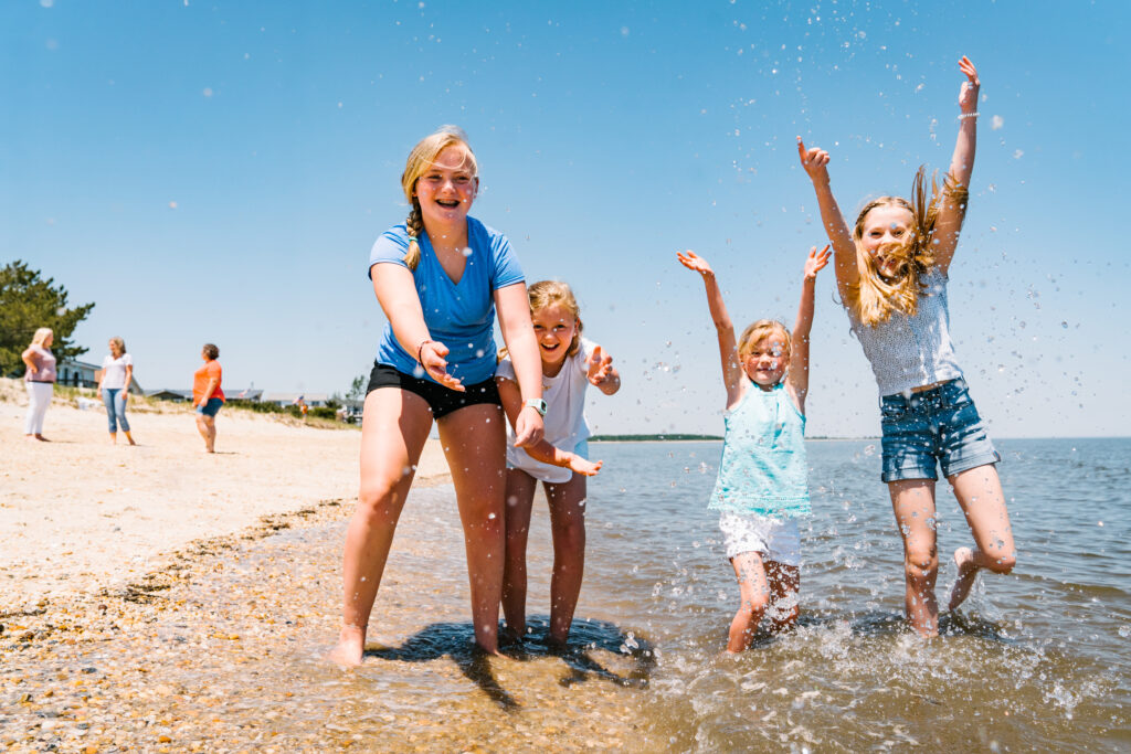 Children play at Bowers Beach, Delaware.