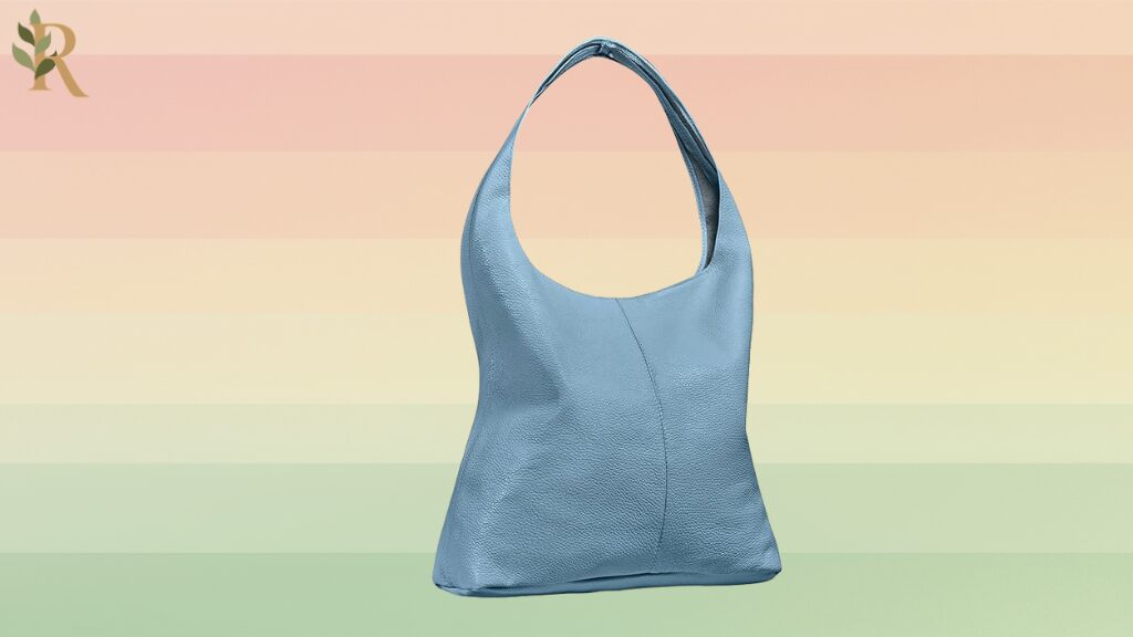 Light blue leather shoulder bag
