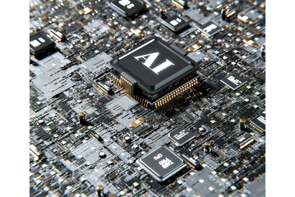 An AI button on a motherboard
