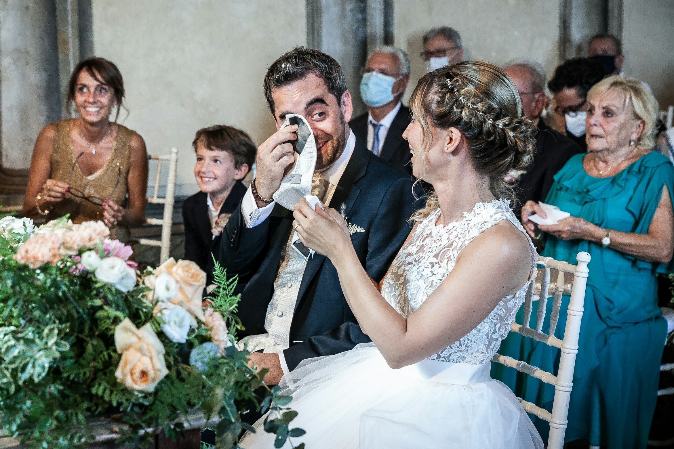 newlyweds crying