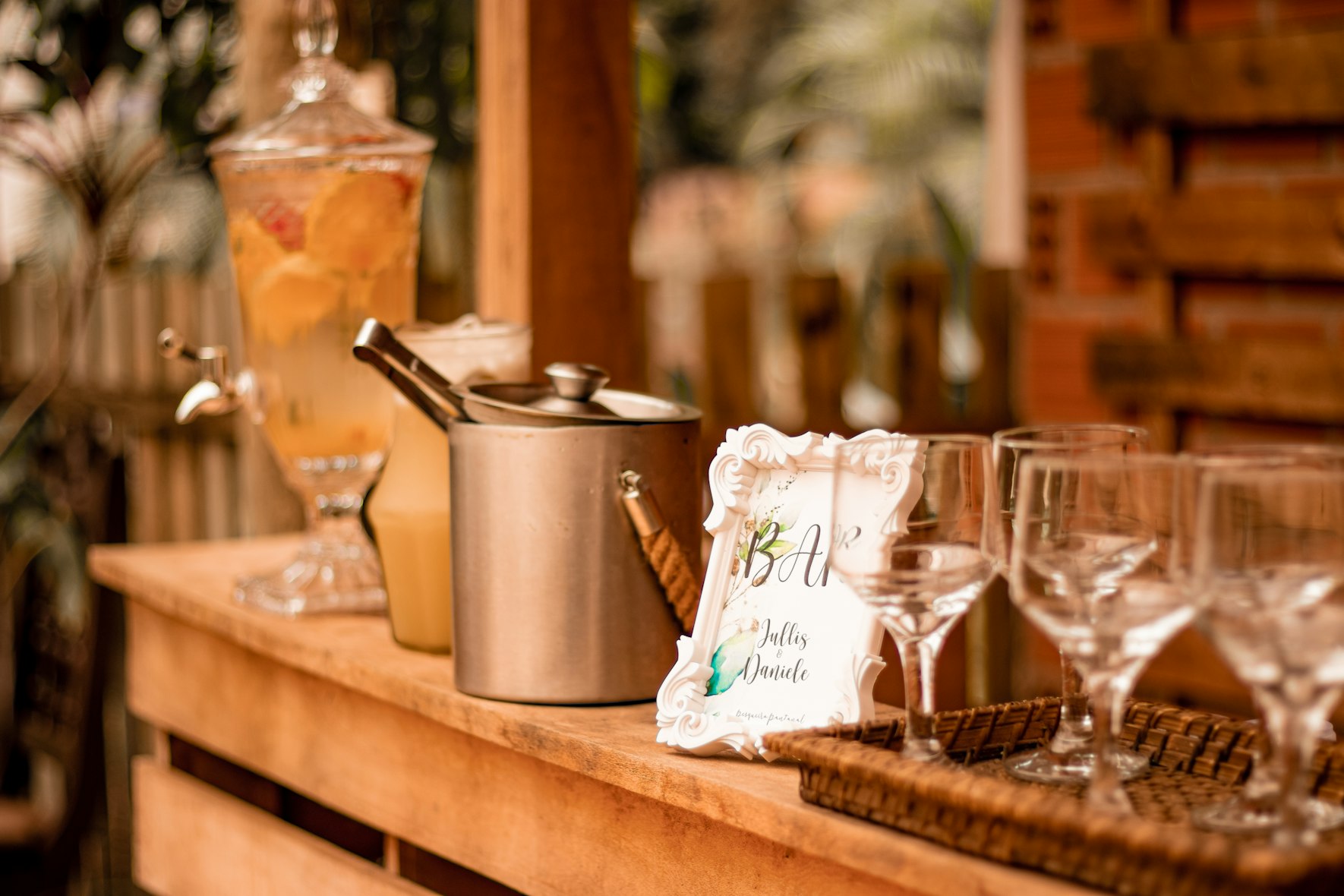 wedding bar display