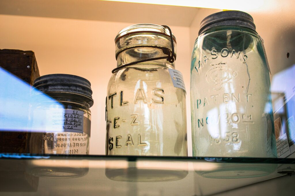 Empty mason jars