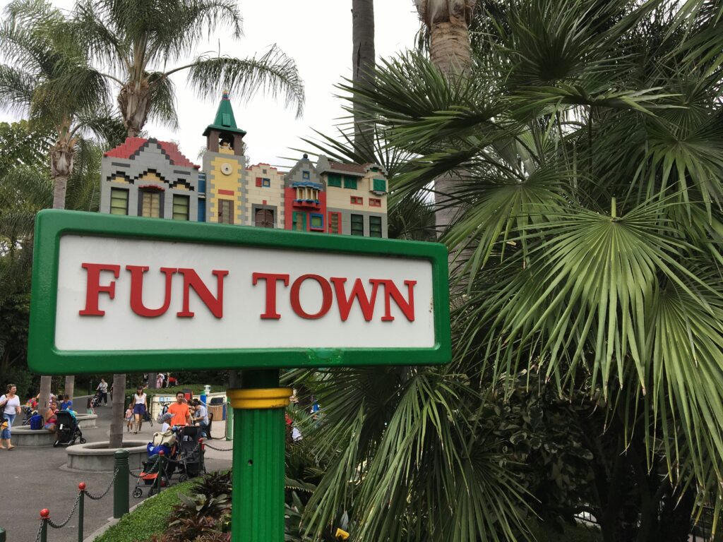 "Fun Town" sign in LEGOLAND