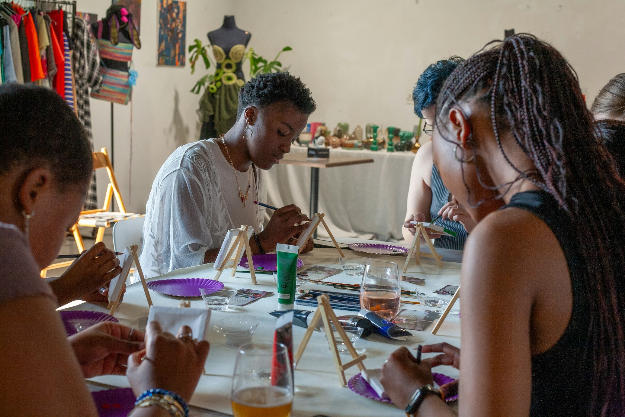 group painting session
