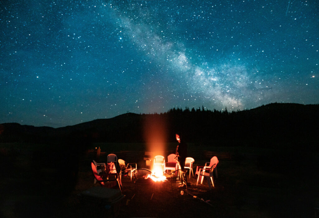 Why not host a stargazing and storytelling evening?