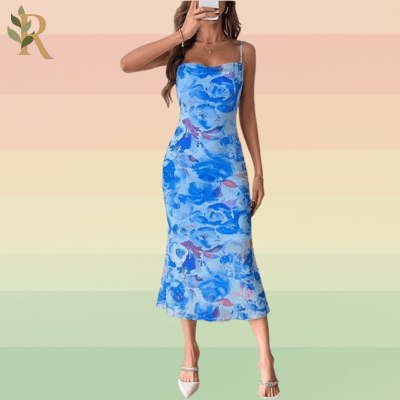 Blue floral dress