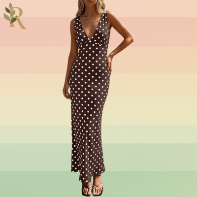 Brown polka dot dress