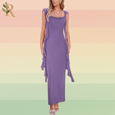 Ruffled purple dress