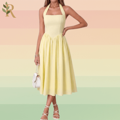 Yellow mid-length dress