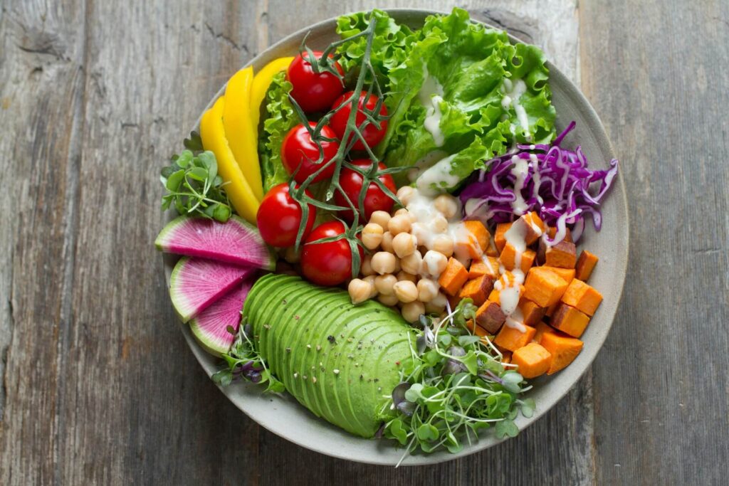 a dish with a healthy meal