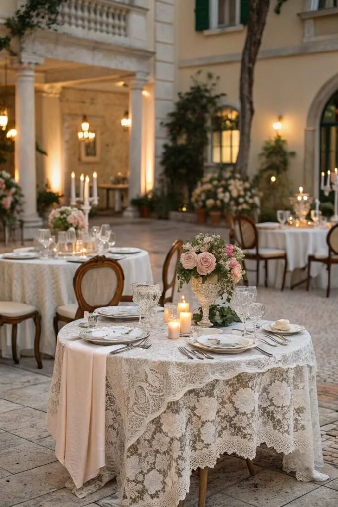 Round set wedding dining table