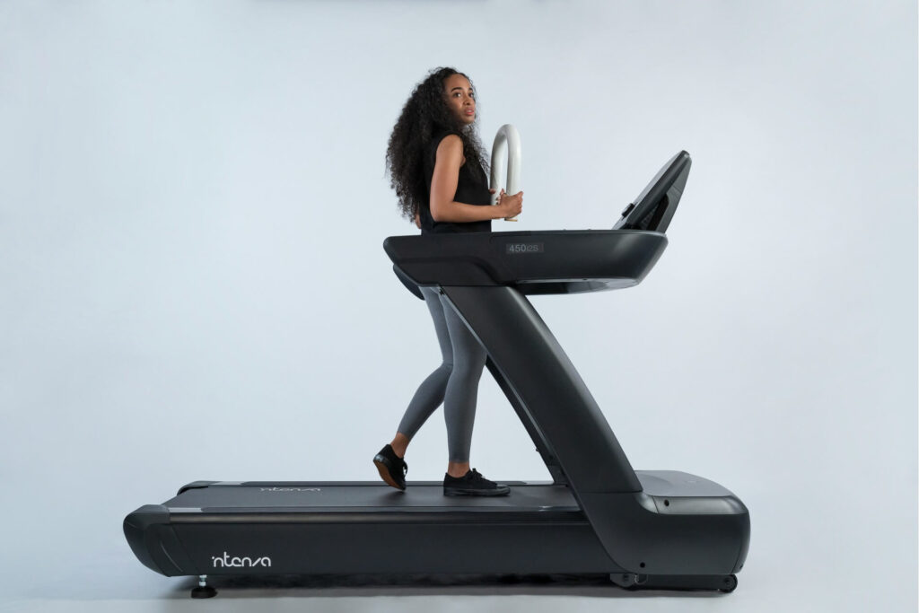 A woman running on the treadmill