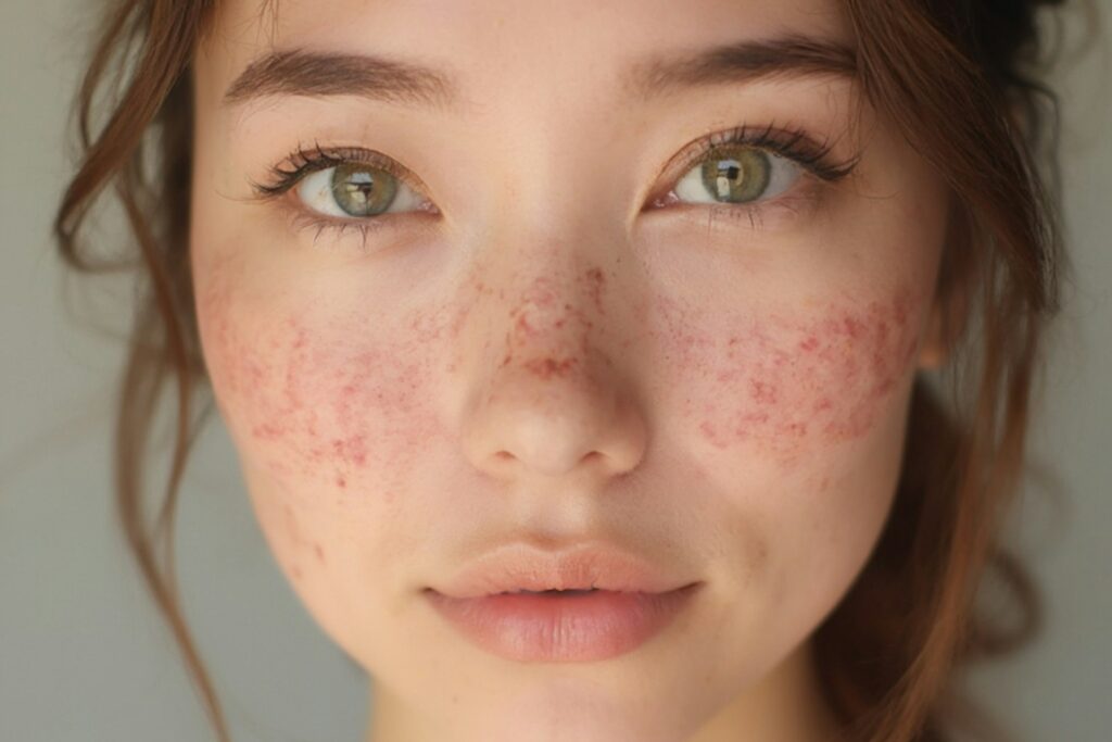 girl with acne