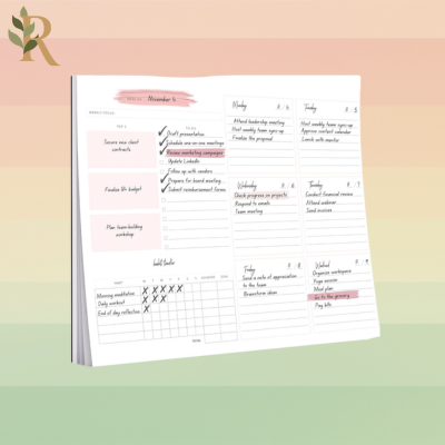 A weekly schedule