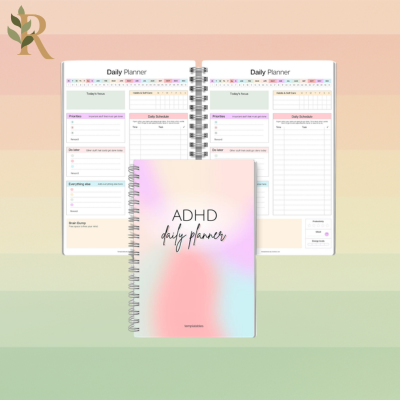 A notebook titled "ADHD daily planner"
