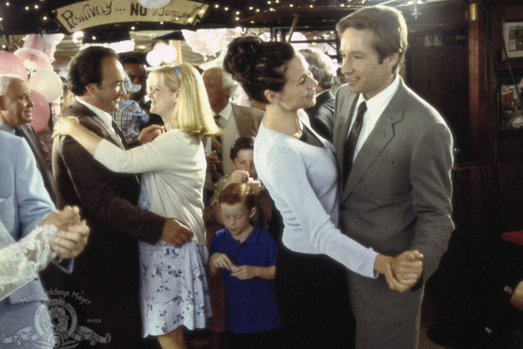 The two main characters from Return to Me dancing together in a scene from the film