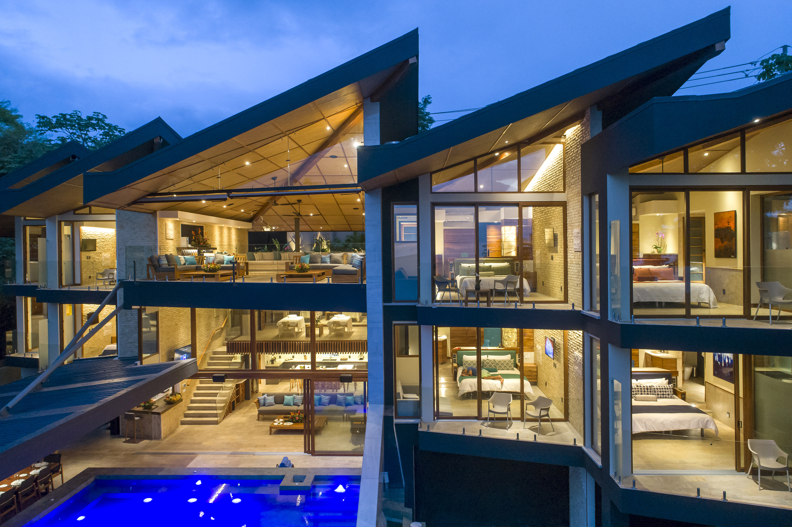 Luxury private bedrooms at Villa Punto de Vista.