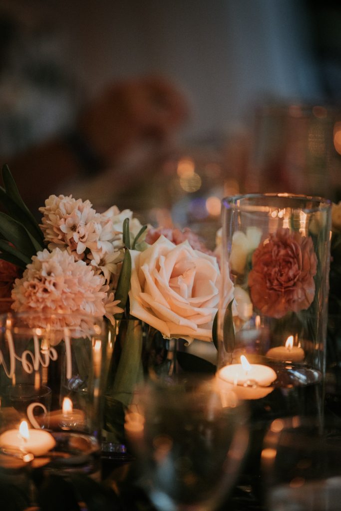 Submerged rose centerpieces