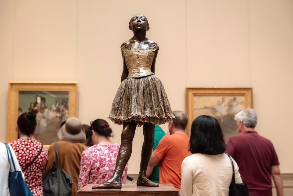 The sculpture "Petite Danseuse" of a ballet dancer, in the Metropolitan Museum of Art. 