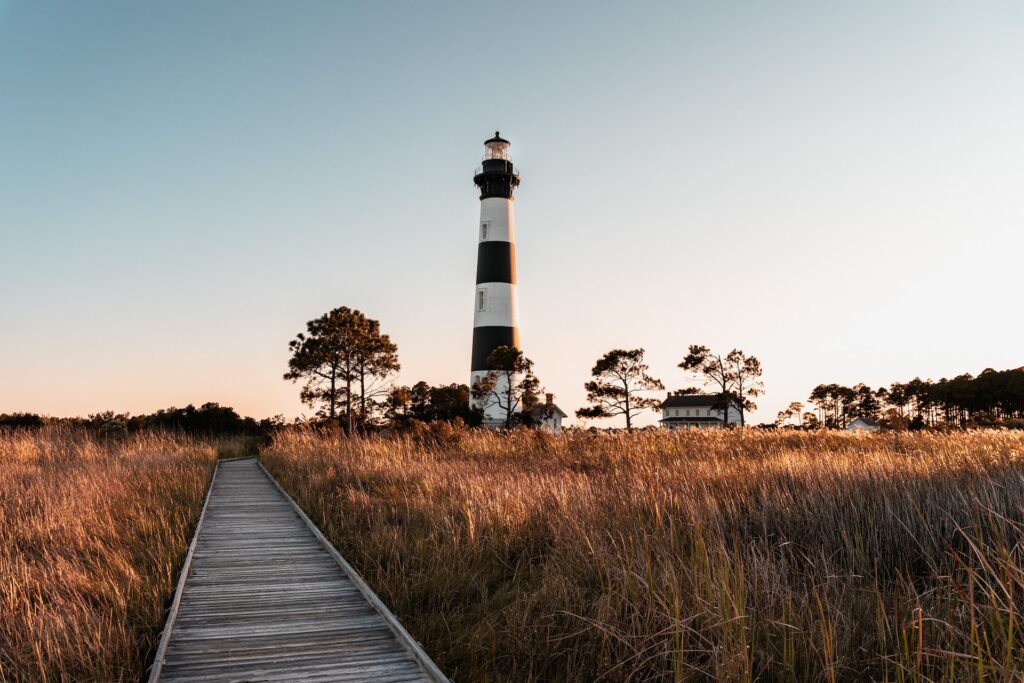 A lighthouse in the Outer Banks, North Carolina.