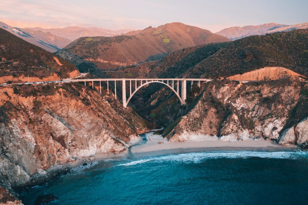 The Bixby Creek Bridge in Big Sur, California.