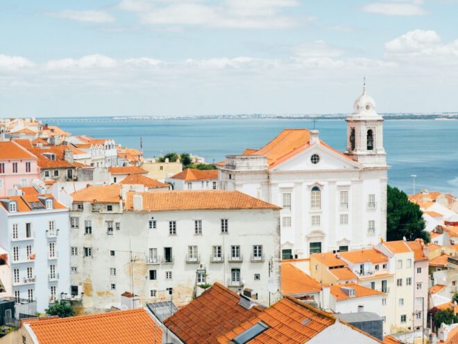 A view of Lisbon, Portugal on the seaside/