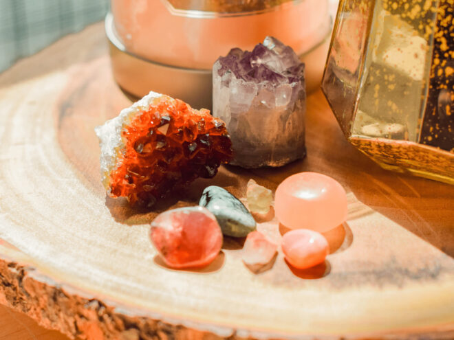 a collection of spiritual crystals