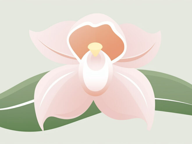 A pink orchid.