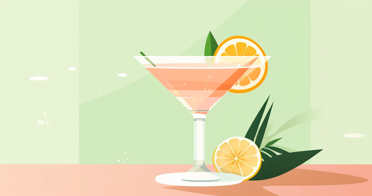 An aperol spritz in a martini glass.