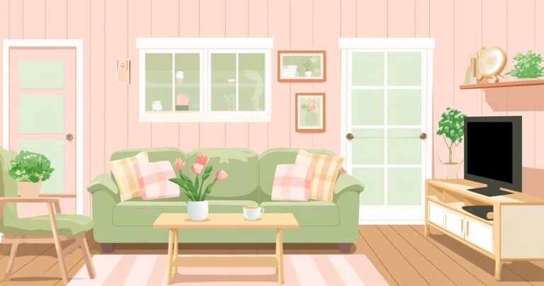 A living room with farmhouse decor.