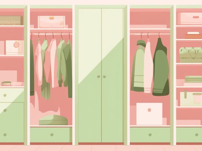 A closet full of clothes.
