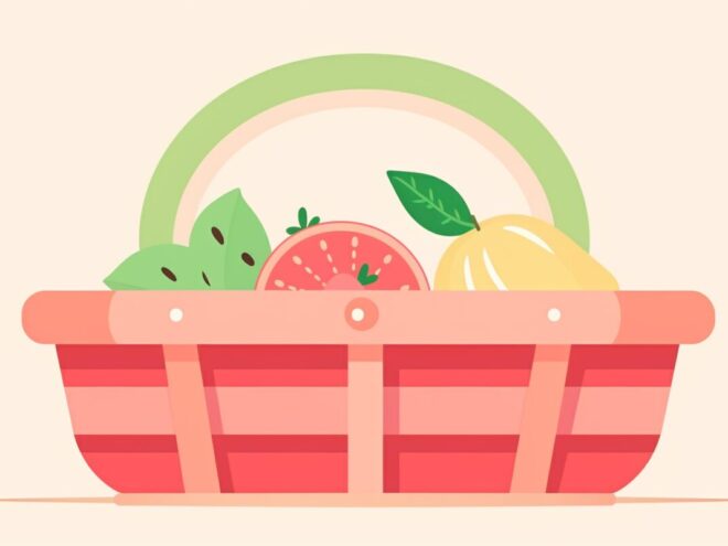 A basket full of fruit.