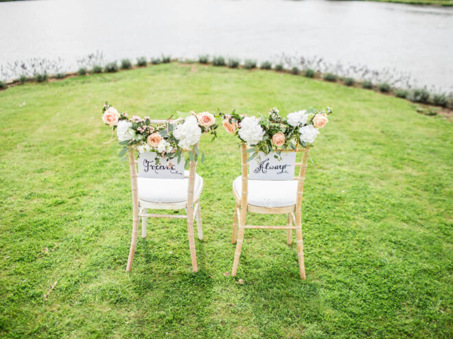 two wedding chairs