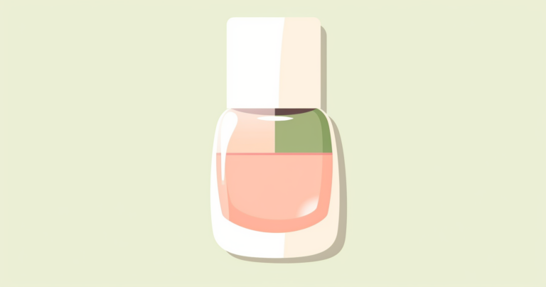 A bottle of pink nail polish.
