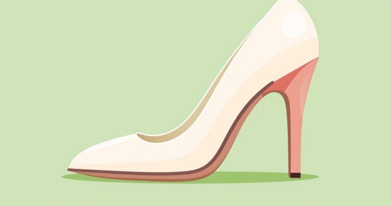 A white high heel.