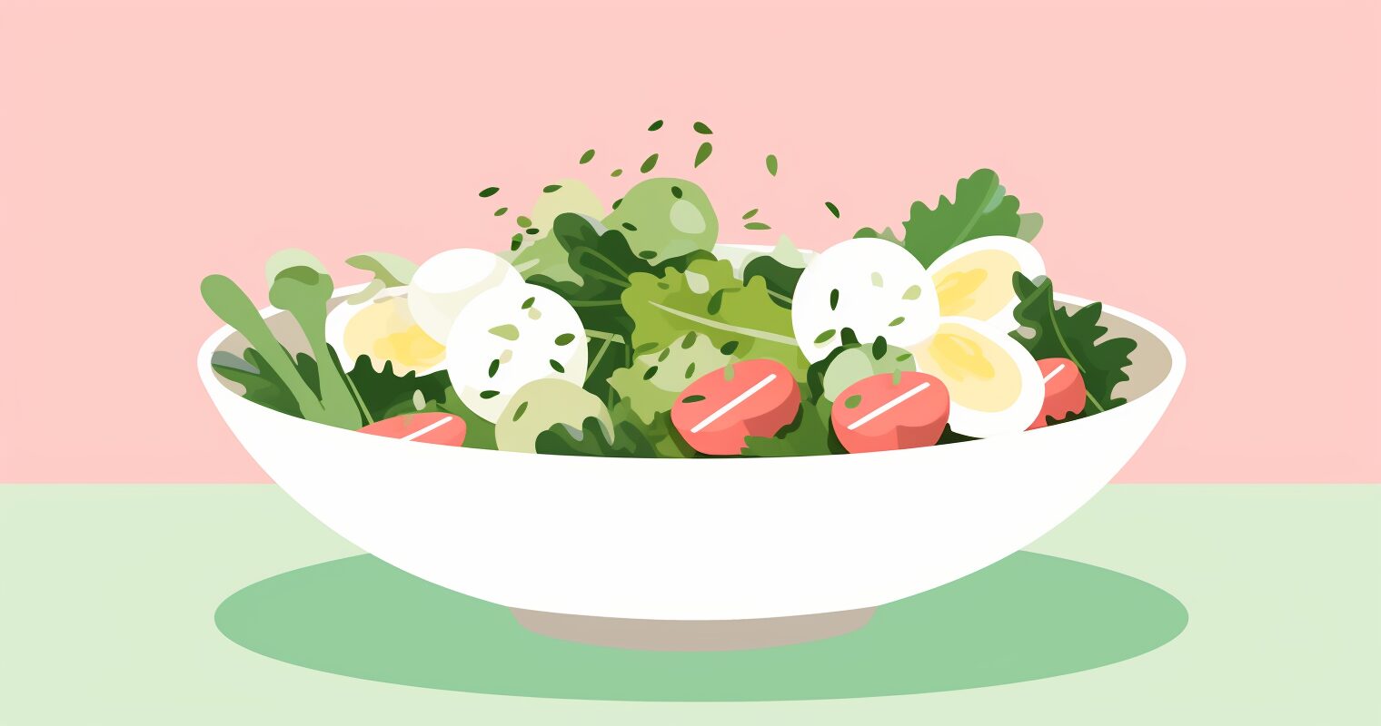 A bowl of salad.