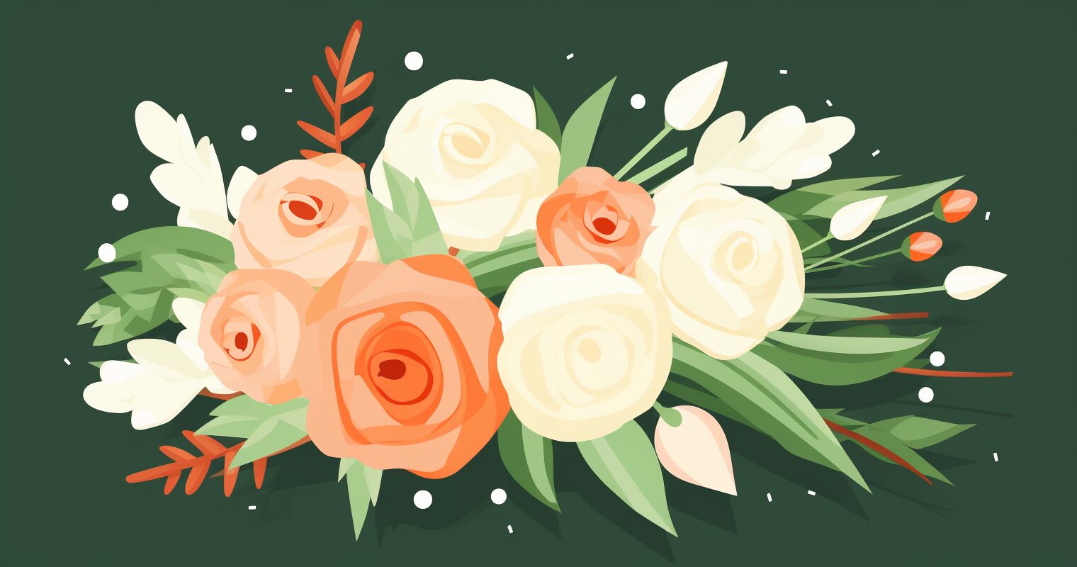 A bouquet of orange and white flowers.