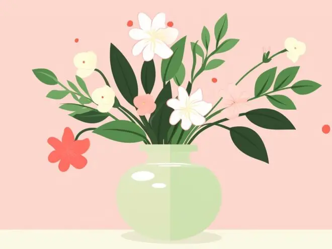 A vase of flowers.